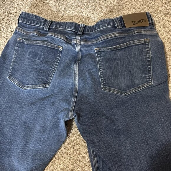 Duluth Jeans Mens 38x30 Blue Coolmax Flex Ballroom Relaxed Fit Stretch Denim - Picture 8 of 13